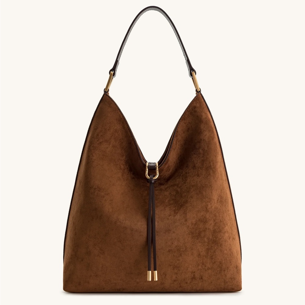 JW Pei Aria Faux Suede Shoulder Bag - Brown